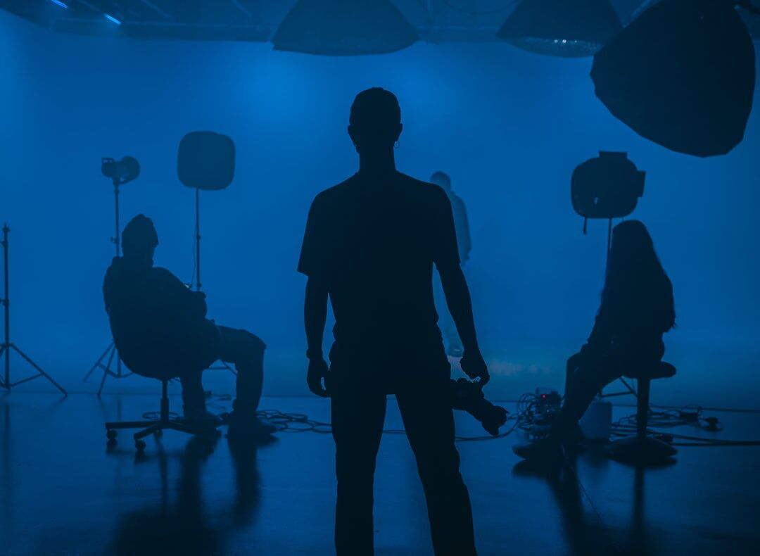people discussing in studio