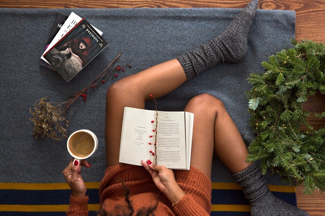 person reading blog