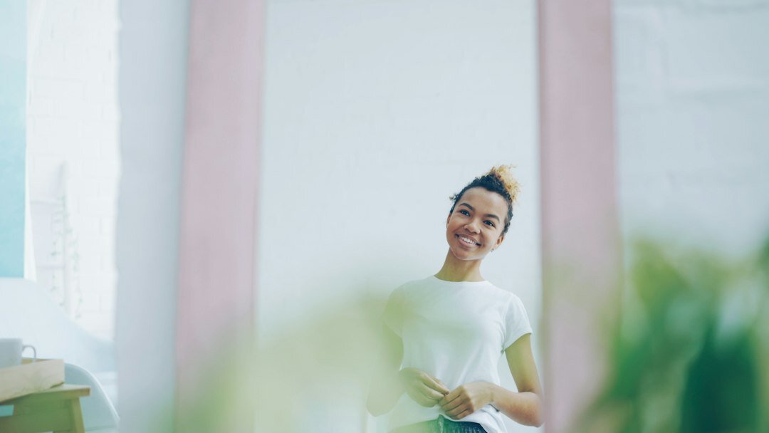 Portrait of a smiling young woman marketing manager