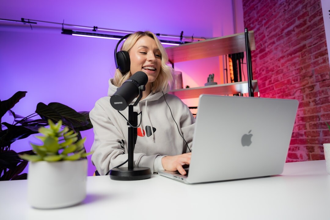 people recording podcast